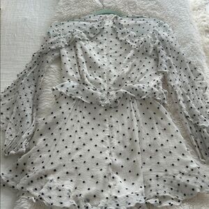 Zimmermann White and Black Polka Dot Playsuit 4 Lux +++ revolve